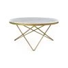 MOES OPTIC ROUND WHITE MARBLE TOP COFFEE TABLE
