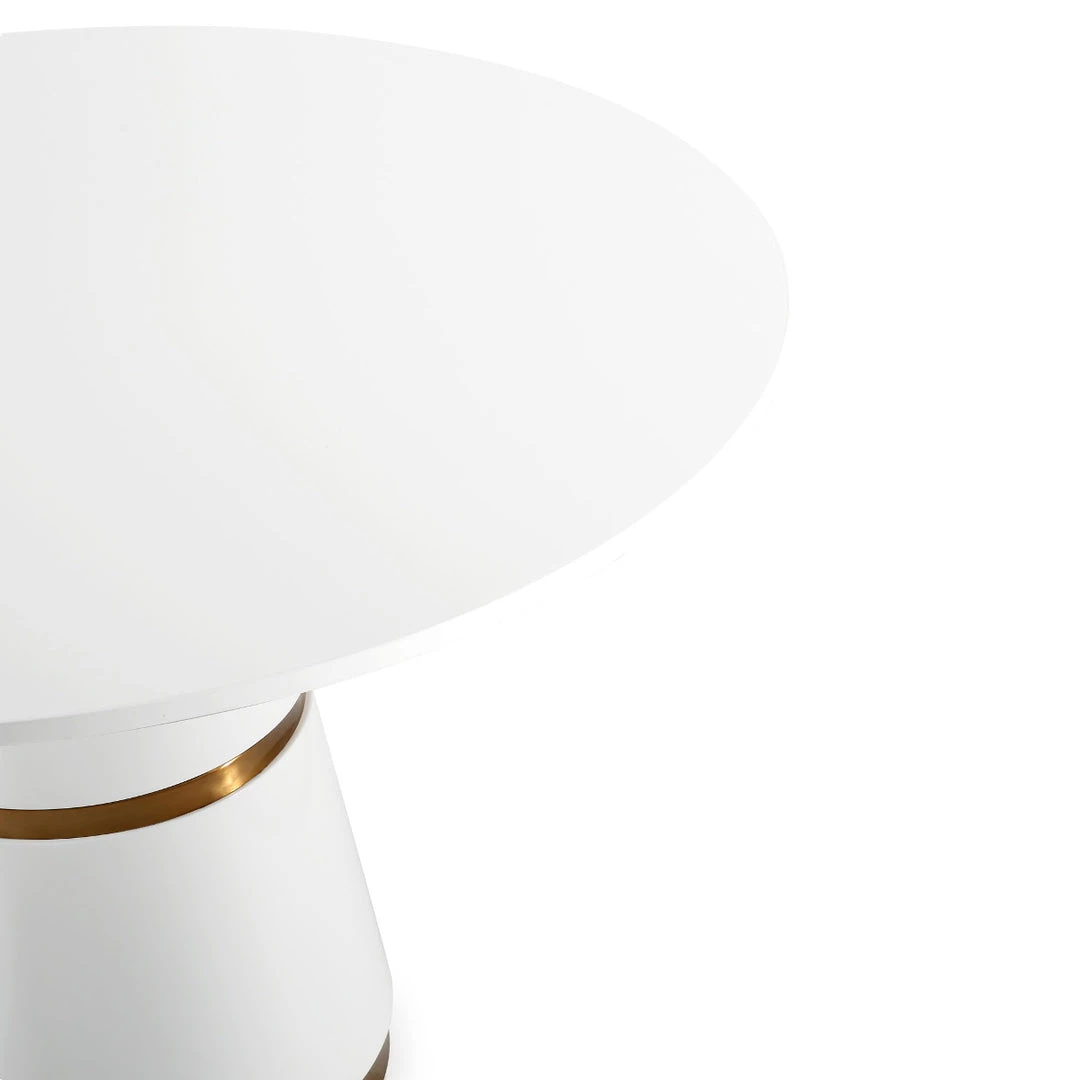 TOV Kitchen + Dining ORA 4' ROUND WHITE LACQUER DINING TABLE 3 TOV Kitchen + Dining ORA 4' ROUND WHITE LACQUER DINING TABLE