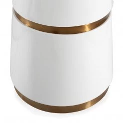 TOV Kitchen + Dining ORA 4' ROUND WHITE LACQUER DINING TABLE 8 TOV Kitchen + Dining ORA 4' ROUND WHITE LACQUER DINING TABLE