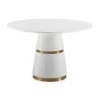 TOV Kitchen + Dining ORA 4' ROUND WHITE LACQUER DINING TABLE