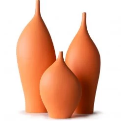 SURYA ORANGE NEMO CERAMIC VASES | SET OF 3 Accessories