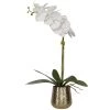 UTTERMOST Pillows + Decor ORCHID BOTANICAL IN BRASS METAL POT