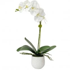 UTTERMOST ORCHID BOTANICAL IN WHITE CERAMIC POT