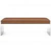 TOV Living Room OSCAR CAMEL LEATHER + ACRYLIC BENCH