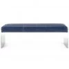 TOV OSCAR ANTIQUE BLUE LEATHER + ACRYLIC BENCH