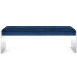 TOV OSCAR NAVY VELVET ACRYLIC BENCH