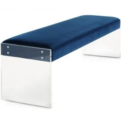 TOV OSCAR NAVY VELVET ACRYLIC BENCH