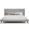 TOV OWEN MID-CENTURY PLATFORM BED: BEIGE/GRAY
