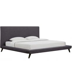 TOV OWEN MID-CENTURY PLATFORM BED: GRAY