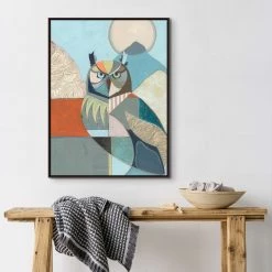 L ART Wall Art "OWL IN THE DAY" CANVAS ART