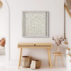 UTTERMOST OYSTER CAPIZ SHELL SHADOW BOX WALL ART