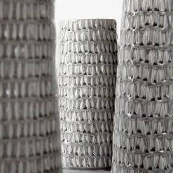 CYAN Pillows + Decor OYSTER SILVER CERAMIC VASES