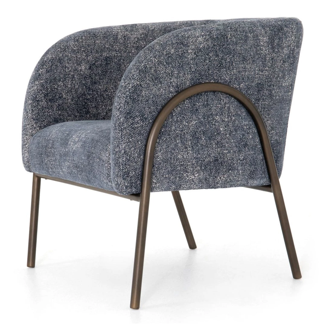 FOUR HANDS Living Room PACEY TEXTURED NAVY CHENILLE BARREL CHAIR 4 FOUR HANDS Living Room PACEY TEXTURED NAVY CHENILLE BARREL CHAIR