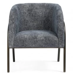 FOUR HANDS Living Room PACEY TEXTURED NAVY CHENILLE BARREL CHAIR