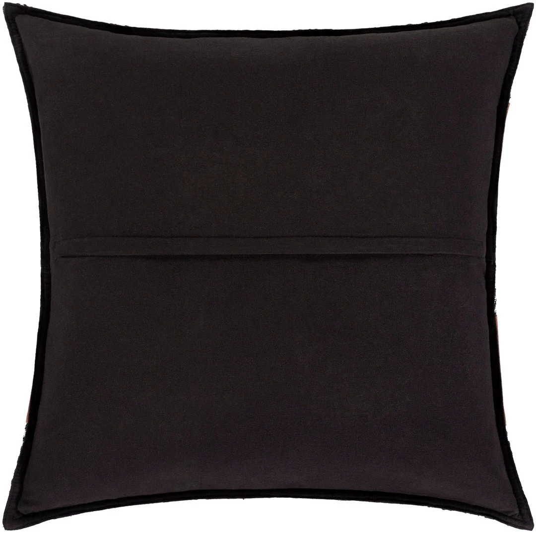 SURYA PADDOCK BLACK + SADDLE LEATHER STRIPE PILLOW Pillows + Decor 4 SURYA PADDOCK BLACK + SADDLE LEATHER STRIPE PILLOW Pillows + Decor