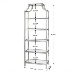 UTTERMOST Living Room PAGODA SILVER LEAF ETEGERE