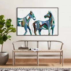 L ART "PAINTED HORSES II" CANVAS ART