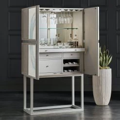 HOOKER KANDIN LINEN PANELED BAR CABINET Furniture