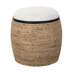 UTTERMOST ISLAND PALM UPHOLSTERED ACCENT STOOL Furniture