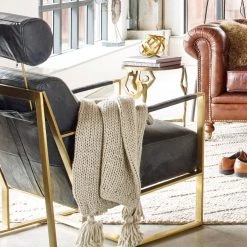 MOES Living Room PARADISO BLACK LEATHER LOUNGER