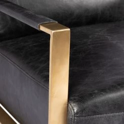 MOES Living Room PARADISO BLACK LEATHER LOUNGER