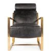 MOES Living Room PARADISO BLACK LEATHER LOUNGER