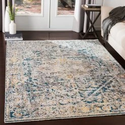 SURYA ERIS RUG: SILVER, TEAL MULTI