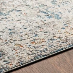 SURYA ERIS RUG: SILVER, TEAL MULTI