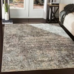 SURYA ELIN RUG: CHARCOAL, OLIVE MULTI