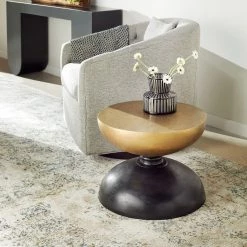 CYAN PERPETUAL NOIR & GOLD ACCENT TABLE Furniture