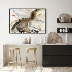 L ART Wall Art "PERSONALITY TRAITS" METALLIC GOLD EMBELLISHED CANVAS ART