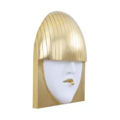 PHILLIPS COLLECTION FASHION FACE GOLD+WHITE WALL ART Wall Sculptures + Decor