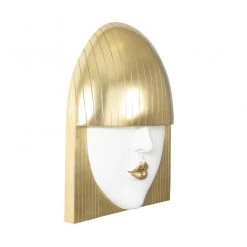 PHILLIPS COLLECTION FASHION FACE GOLD+WHITE WALL ART Wall Sculptures + Decor
