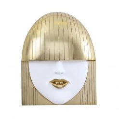 PHILLIPS COLLECTION FASHION FACE GOLD+WHITE WALL ART Wall Sculptures + Decor