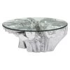 PHILLIPS COLLECTION Furniture OTIS ROOT COFFEE TABLE GLASS SILVER LEAF