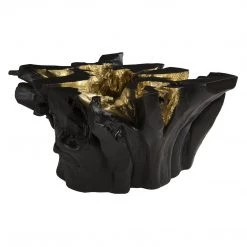 PHILLIPS COLLECTION AGNES ROOT CAST COFFEE TABLE BLACK, GOLD LEAF Furniture