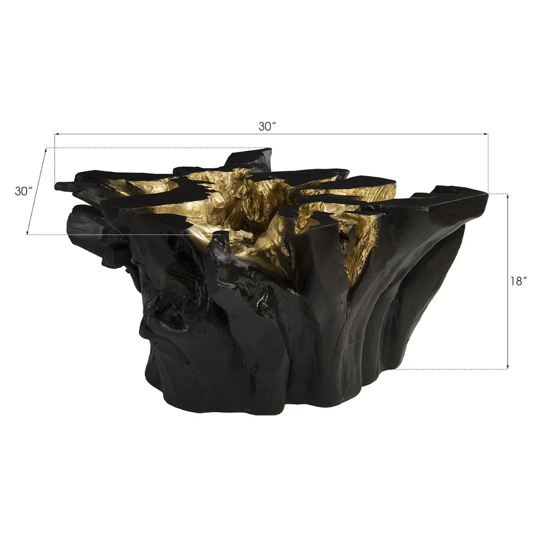 PHILLIPS COLLECTION AGNES ROOT CAST COFFEE TABLE BLACK, GOLD LEAF Furniture 3 PHILLIPS COLLECTION AGNES ROOT CAST COFFEE TABLE BLACK, GOLD LEAF Furniture