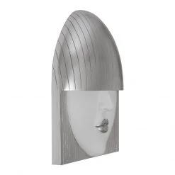 PHILLIPS COLLECTION FASHION FACE SILVER+WHITE WALL ART Wall Sculptures + Decor