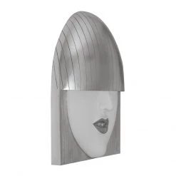 PHILLIPS COLLECTION FASHION FACE SILVER+WHITE WALL ART Wall Sculptures + Decor