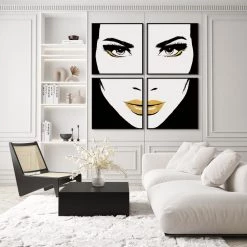 L ART "PIECES OF ME" GOLD EMBELLISHED CANVAS ART SERIES Wall Art