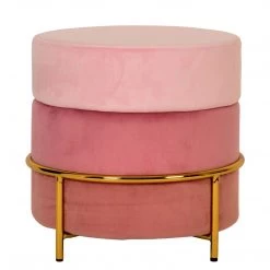 VIG PINK SUNRISE VELVET OTTOMAN