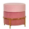 VIG PINK SUNRISE VELVET OTTOMAN