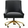 TOV PIPER BLACK VELVET SWIVEL OFFICE CHAIR