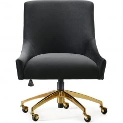 TOV PIPER BLACK VELVET SWIVEL OFFICE CHAIR