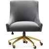 TOV PIPER GRAY VELVET SWIVEL OFFICE CHAIR