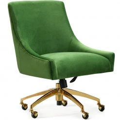 TOV PIPER GREEN VELVET SWIVEL OFFICE CHAIR