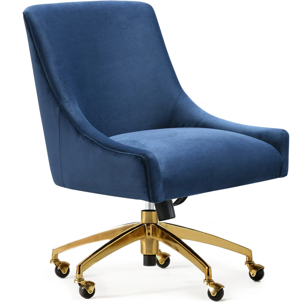 TOV PIPER NAVY VELVET SWIVEL OFFICE CHAIR 2 TOV PIPER NAVY VELVET SWIVEL OFFICE CHAIR