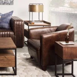 MOES SALZBURG VINTAGE LEATHER CLUB CHAIR