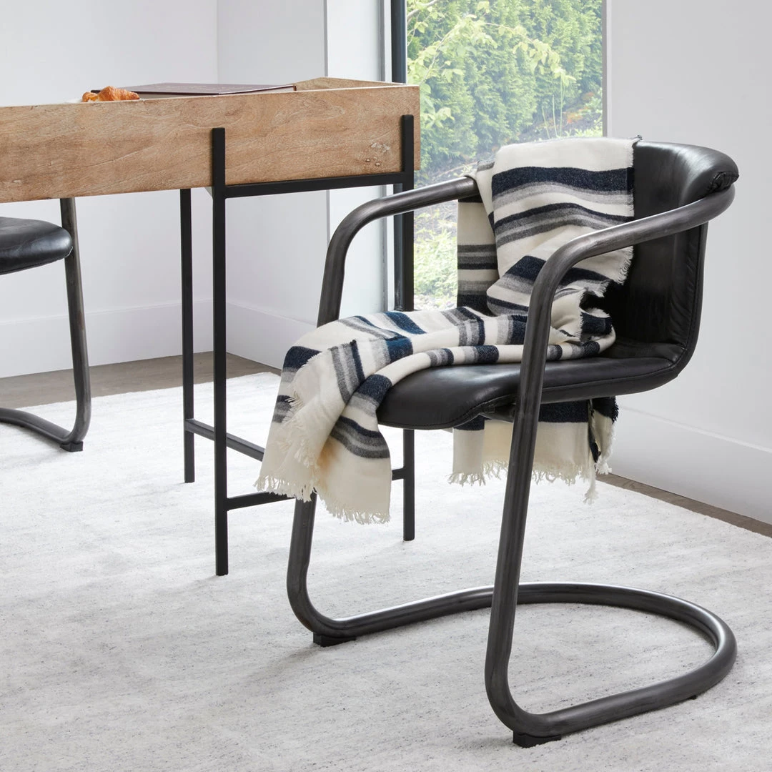 MOES Kitchen + Dining REVOLVE VINTAGE LEATHER DINING CHAIR: BLACK | SET OF 2 4 MOES Kitchen + Dining REVOLVE VINTAGE LEATHER DINING CHAIR: BLACK | SET OF 2