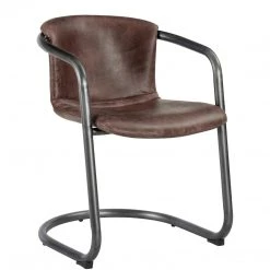 MOES Kitchen + Dining REVOLVE VINTAGE LEATHER DINING CHAIR: WHISKEY | SET OF 2